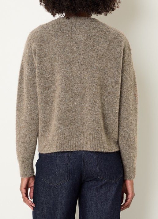 River Woods Fijngebreid vest in alpaca wolblend - achterkant 2 donkerbeige