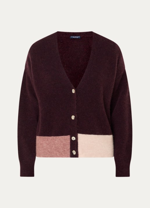 River Woods Fijngebreid vest in alpaca wolblend - voorkant 2 bordeauxrood