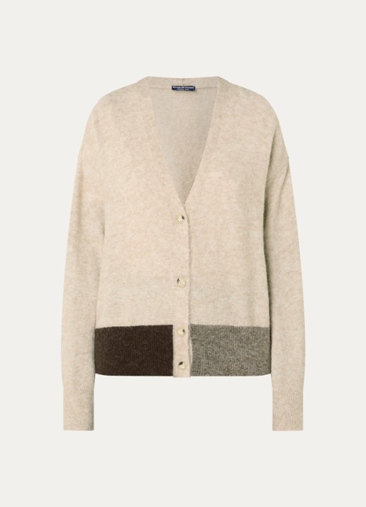 River Woods Fijngebreid vest in alpaca wolblend - voorkant 2 zand
