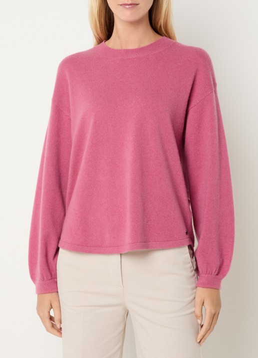River Woods Fijngebreide pullover van wol met ronde hals