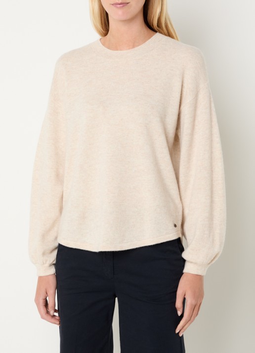 River Woods Fijngebreide pullover van wol met ronde hals