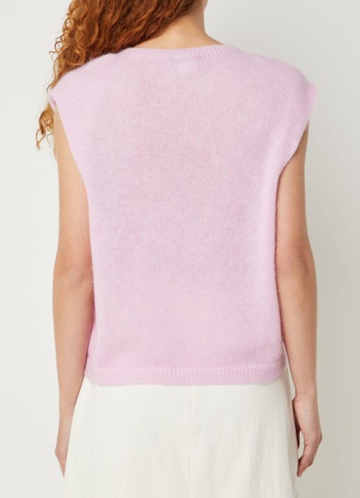 River Woods Fijngebreide spencer in alpaca wolblend - achterkant 3 roze
