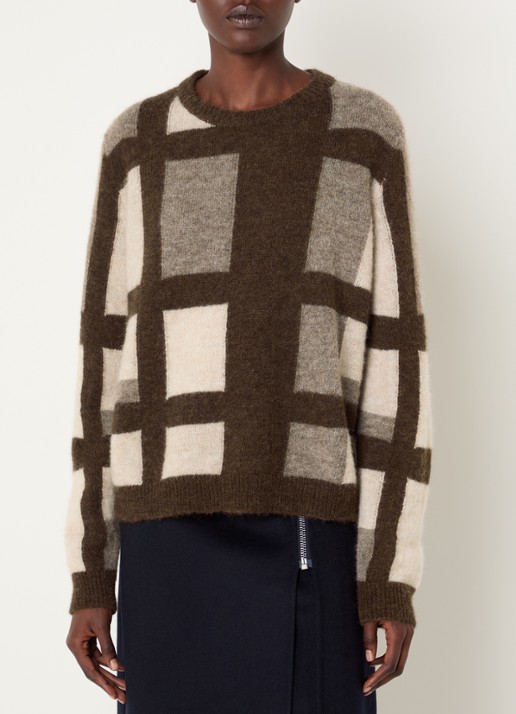 River Woods Fijngebreide trui in alpaca wolblend met ingebreid patroon