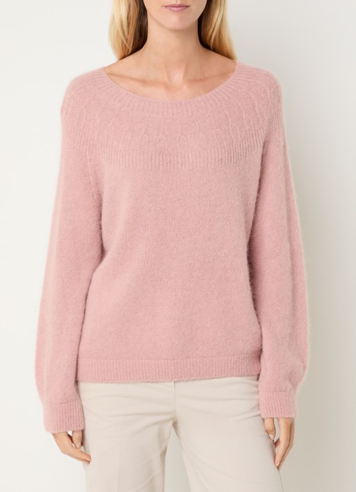 River Woods Fijngebreide trui in alpaca wolblend met ronde hals