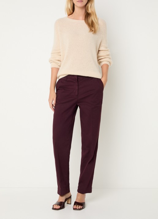 River Woods Fijngebreide trui in alpaca wolblend met ronde hals - voorkant 2 creme