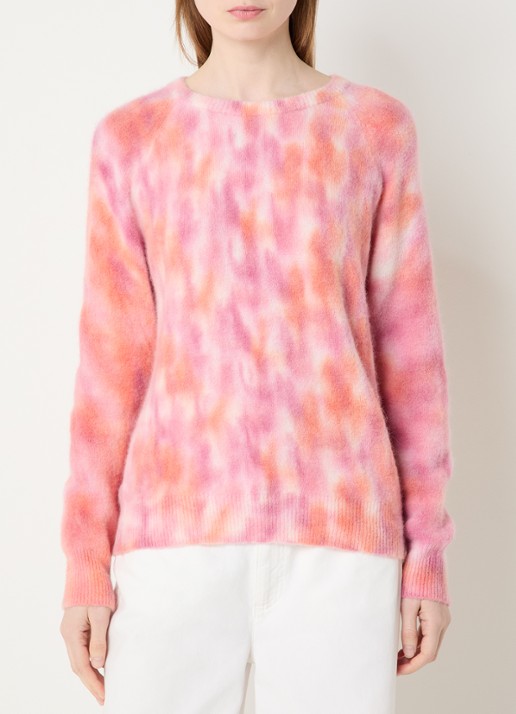 River Woods Fijngebreide trui in alpaca wolblend met tie-dye dessin