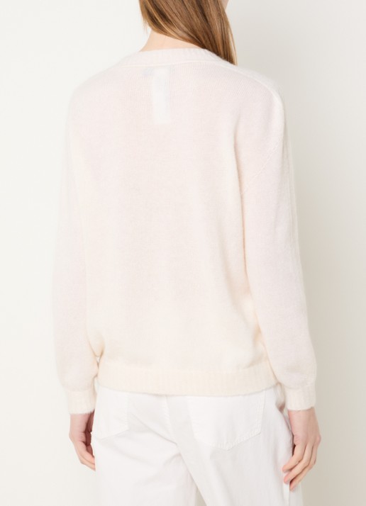 River Woods Fijngebreide trui in alpaca wolblend  - achterkant 3 creme