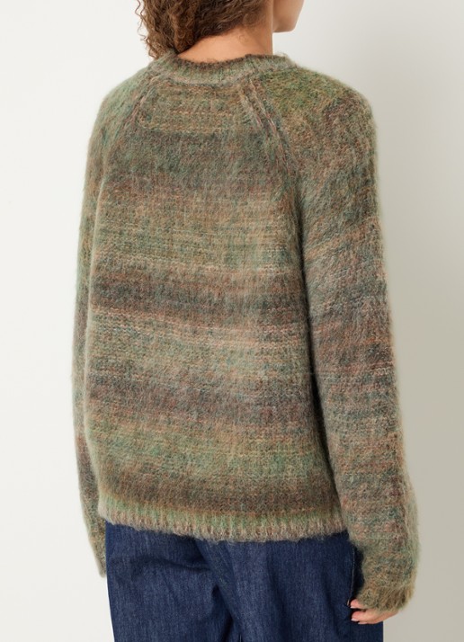 River Woods Fijngebreide trui in alpaca wolblend - achterkant 4 bronsgroen