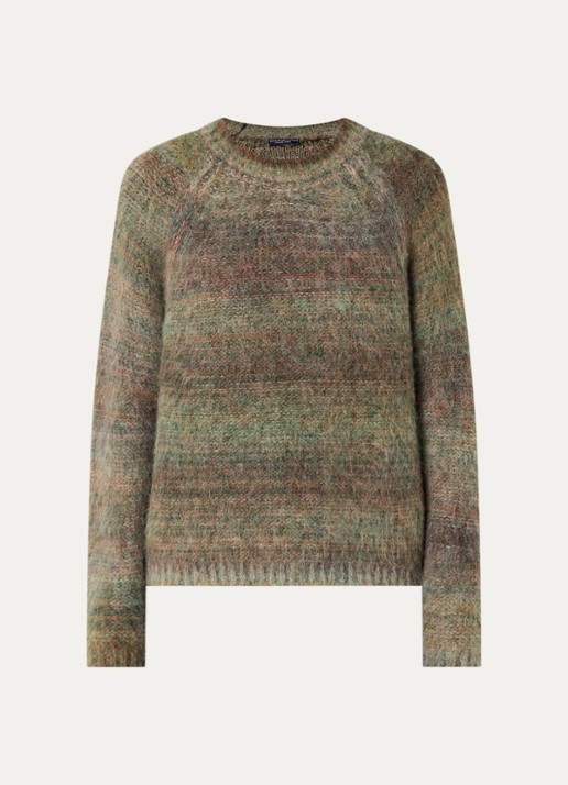 River Woods Fijngebreide trui in alpaca wolblend - voorkant 2 bronsgroen