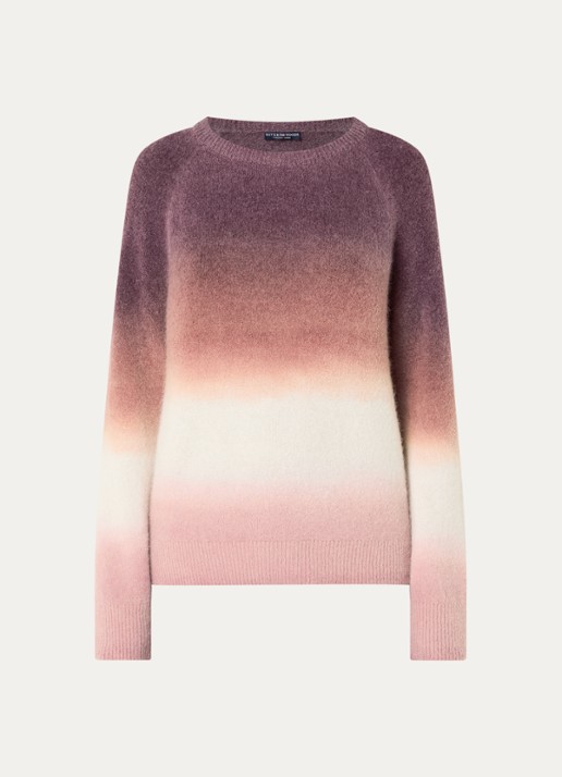 River Woods Fijngebreide trui in alpaca wolblend - voorkant 2 bordeauxrood
