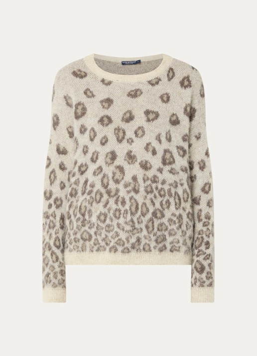 River Woods Fijngebreide trui in alpaca wolblend - voorkant 3 beige