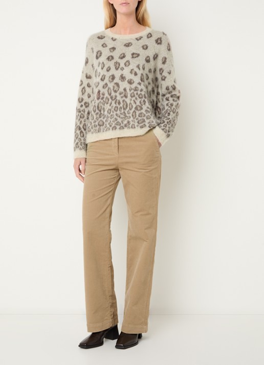 River Woods Fijngebreide trui in alpaca wolblend - voorkant 4 beige