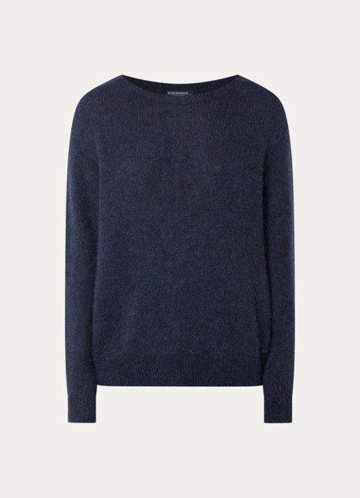 River Woods Fijngebreide trui met ronde hals - voorkant 2 blauw