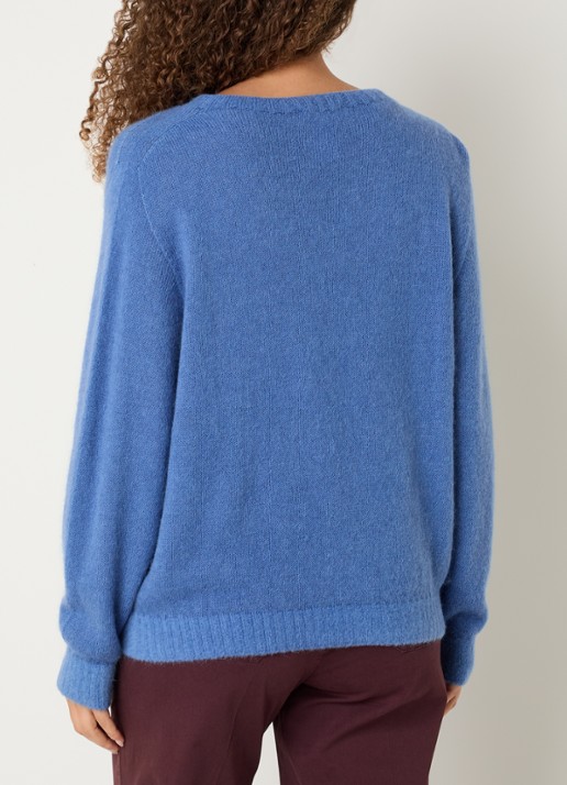 River Woods Fijngebreide trui met ronde hals - achterkant 4 blauw