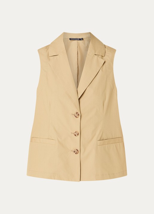 River Woods Gilet met paspelzakken - voorkant 2 khaki