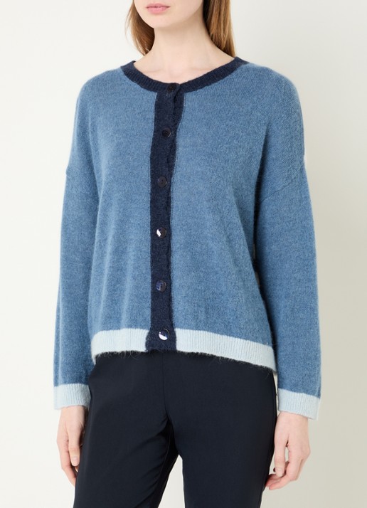 River Woods Grofgebreid vest in alpaca wolblend met streepprint