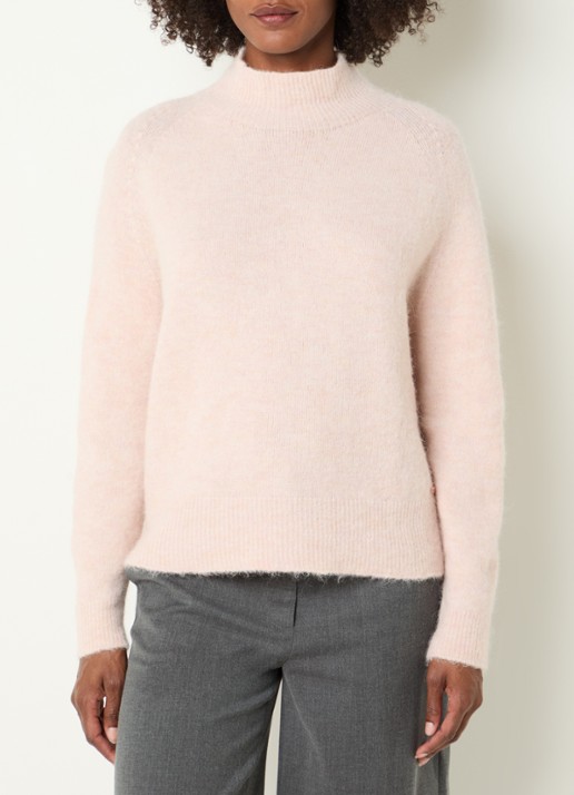 River Woods Grofgebreide trui in alpaca wolblend met col