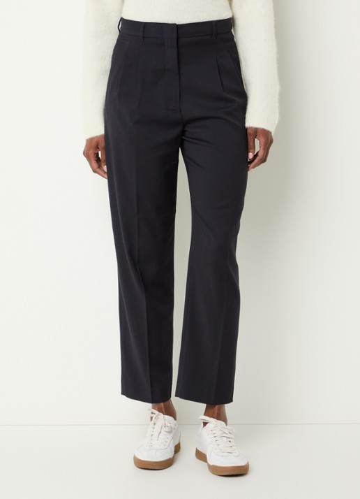 River Woods High waist cropped straight fit pantalon in wolblend