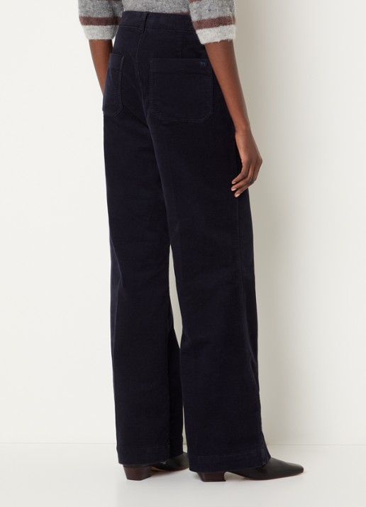 River Woods High waist flared fit pantalon met stretch - achterkant blauw