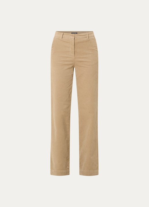 River Woods High waist flared fit pantalon met stretch - voorkant zand