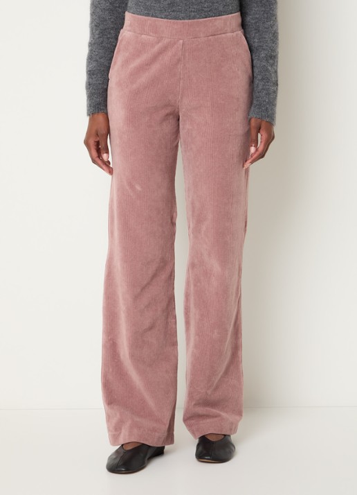 River Woods High waist loose fit broek met steekzakken - detail oudroze