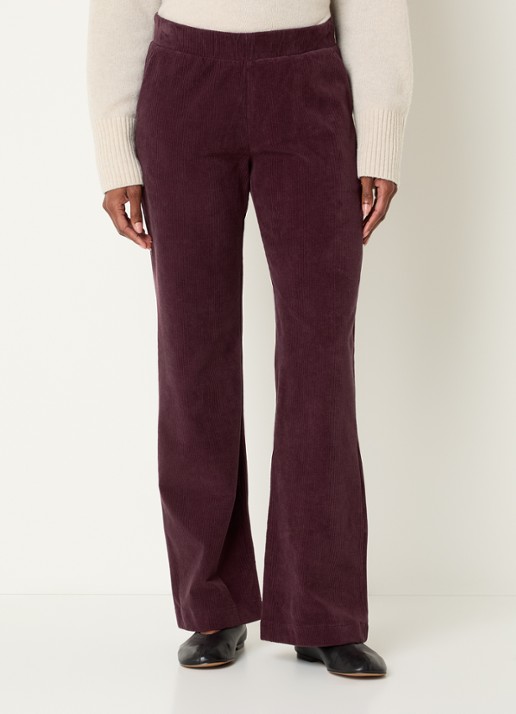 River Woods High waist loose fit broek met steekzakken - detail 3 bordeauxrood
