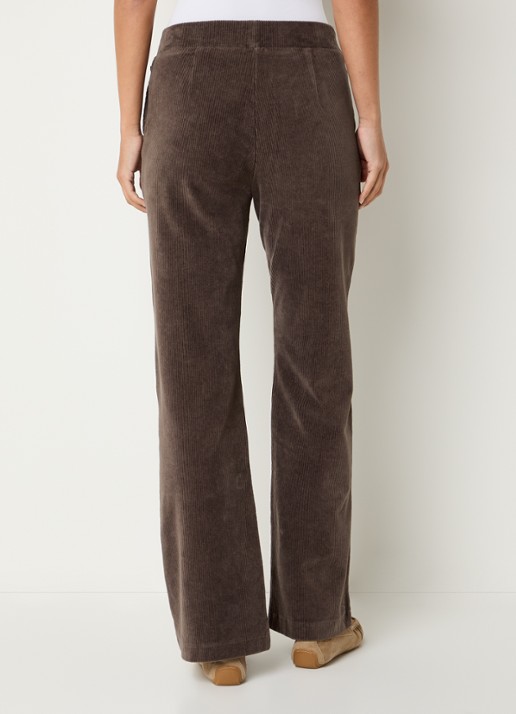 River Woods High waist loose fit broek met steekzakken - achterkant 3 lichtbruin