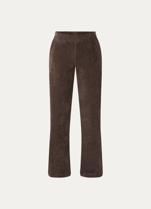 River Woods High waist loose fit broek met steekzakken - voorkant lichtbruin