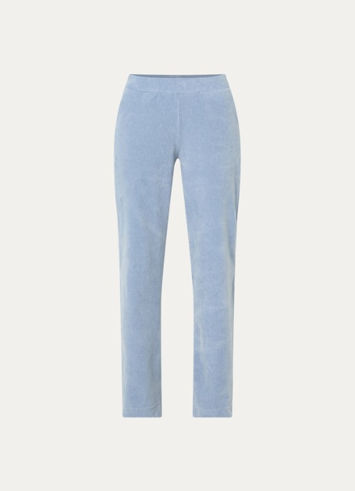 River Woods High waist loose fit broek met steekzakken - voorkant 2 lichtblauw
