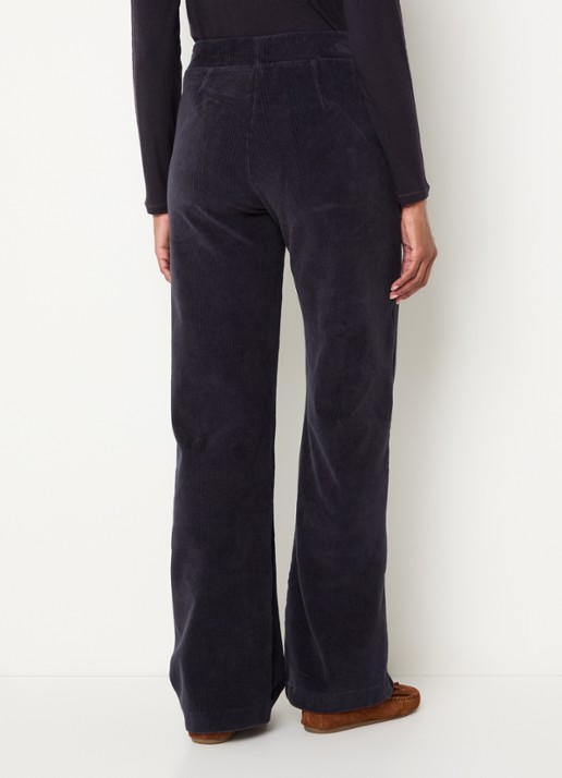 River Woods High waist loose fit broek met steekzakken - achterkant 4 blauw
