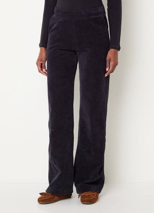 River Woods High waist loose fit broek met steekzakken - detail blauw