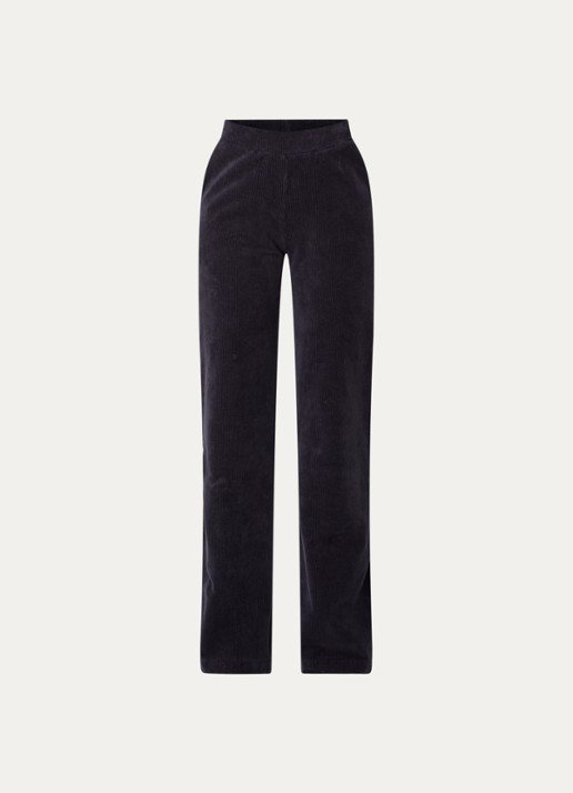 River Woods High waist loose fit broek met steekzakken - voorkant 2 blauw