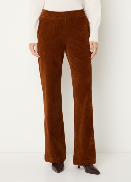 River Woods High waist loose fit broek met steekzakken - detail roestbruin
