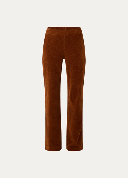 River Woods High waist loose fit broek met steekzakken - voorkant 2 roestbruin