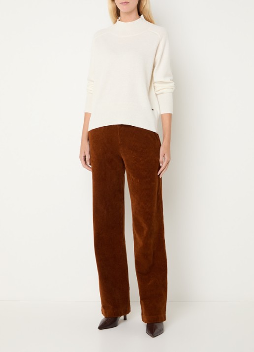 River Woods High waist loose fit broek met steekzakken - voorkant 3 roestbruin