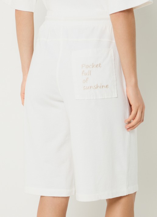 River Woods High waist loose fit korte broek met steekzakken - achterkant gebroken wit