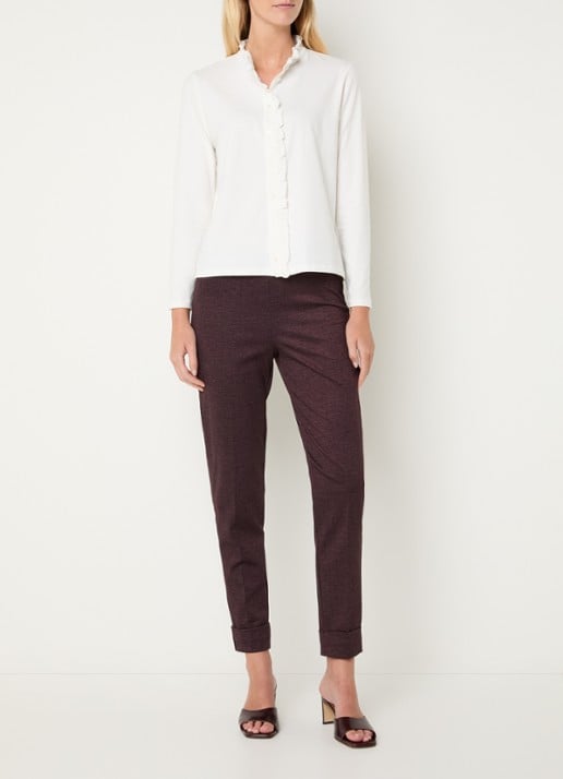 River Woods High waist skinny fit legging met stretch - voorkant 4 aubergine