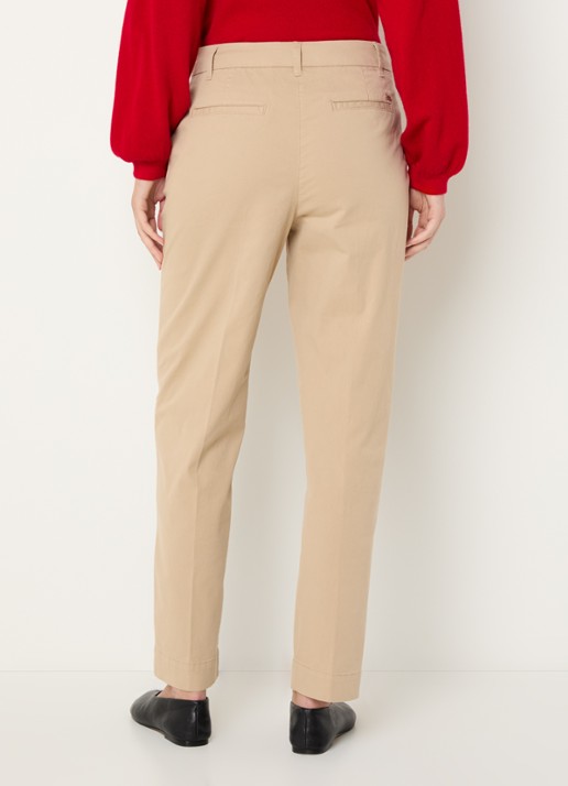 River Woods High waist straight fit broek met steekzakken - achterkant 2 beige