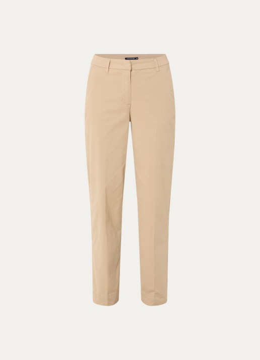 River Woods High waist straight fit broek met steekzakken - voorkant 3 beige