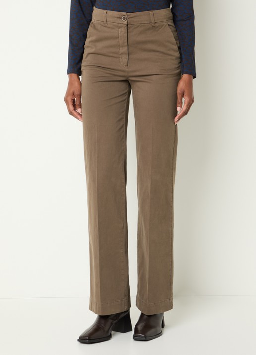 River Woods High waist straight fit broek met steekzakken - detail 4 felgroen