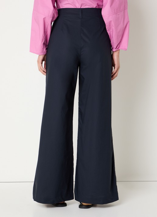 River Woods High waist straight leg pantalon met steekzakken - achterkant 3 donkerblauw