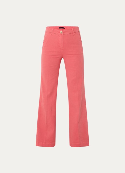 River Woods High waist wide leg broek met steekzakken - voorkant 3 cranberryrood