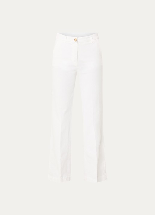 River Woods High waist wide leg broek met steekzakken - voorkant gebroken wit