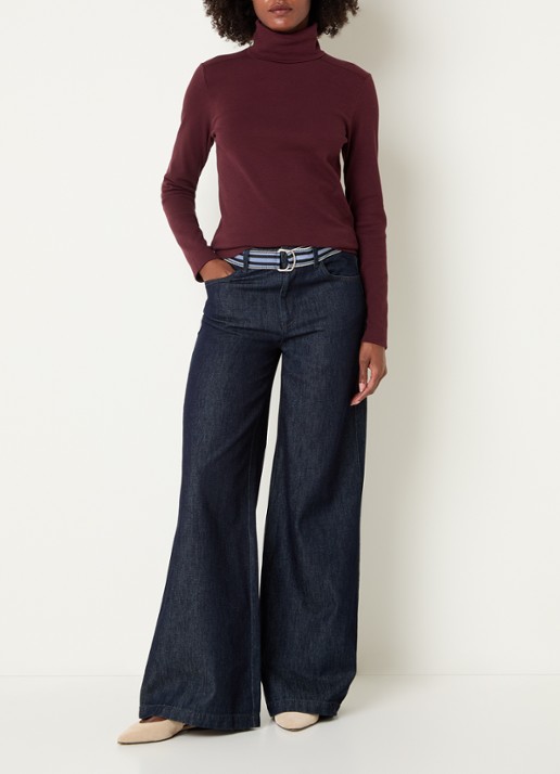 River Woods High waist wide leg jeans met donkere wassing - voorkant 2 indigo