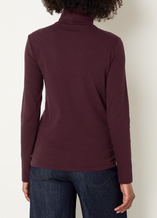 River Woods Longsleeve met col - achterkant bordeauxrood
