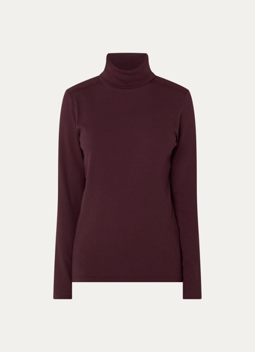River Woods Longsleeve met col - voorkant 2 bordeauxrood