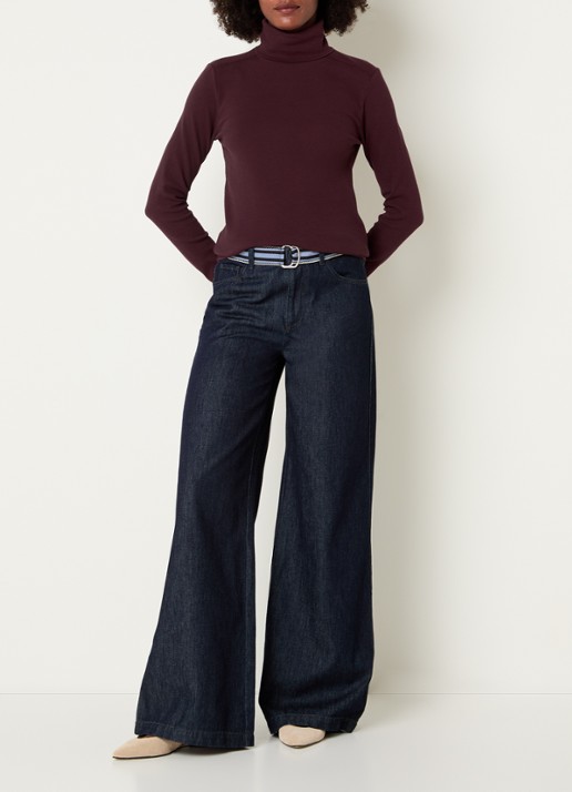 River Woods Longsleeve met col - voorkant 3 bordeauxrood