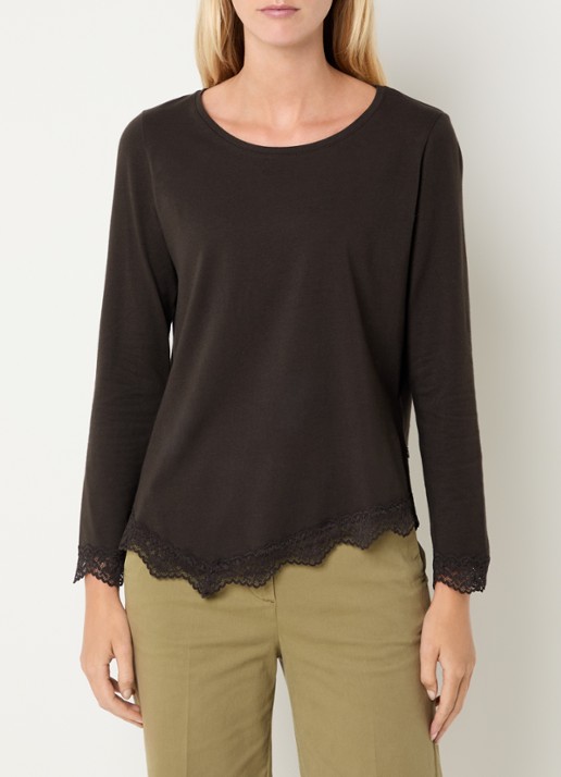 River Woods Longsleeve met details van kant