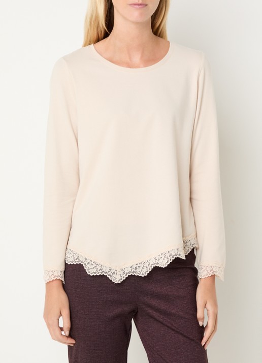 River Woods Longsleeve met details van kant