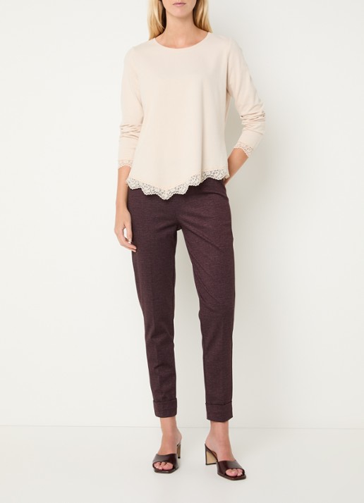 River Woods Longsleeve met details van kant - voorkant 3 donkerkhaki